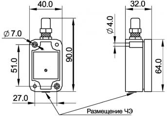 Габаритные размеры датчика температуры воздушного ST-01 (СТ-01)