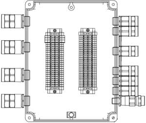 Рис.1. Схематическое изображение соединительной коробки КСРВ-Т50
