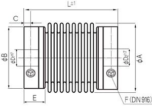 Рис.1. Схема сильфонных муфт KB-1