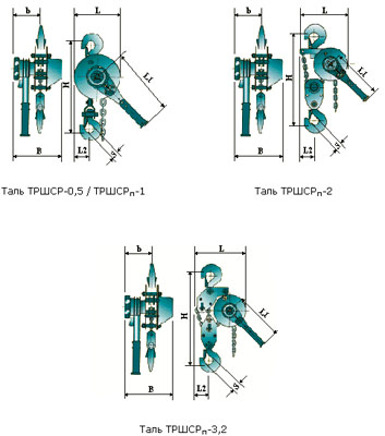 Рис.1. Схема тали ручная рычажная ТРШСР