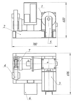 Рис.1. Схема лебедки электрической ЛЭЧ–0,3–200