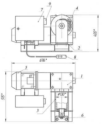 Рис.1. Схема лебедки электрической ЛЭЧ–0,4–80