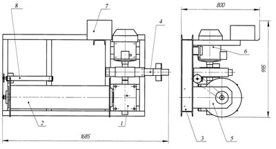 Рис.1. Схема лебедки электрической ЛЭЧ–0,5–220