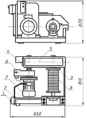 Рис.1. Схема лебедки электрической ЛЭЦ–0,63–8