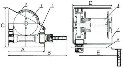 Рис.1. Схема лебедки ручной барабанной VS