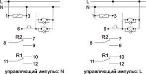Рис.1. Схема подключения реле BIS-414
