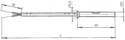 Рис.1. Габаритные и присоединительные размеры преобразователя ТХК-3088