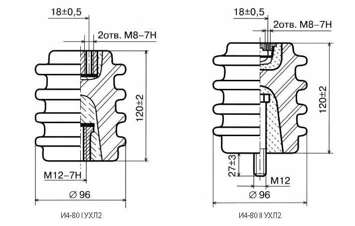 Рис.1.2. Схематическое изображение изолятора И4-80