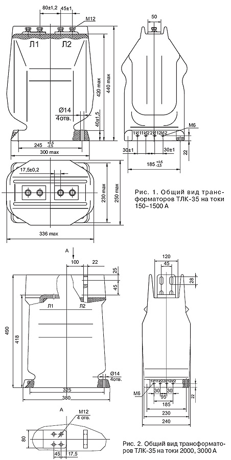 Габаритные размеры ТЛК-35