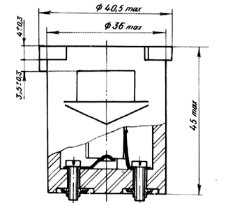 Рис.1. Габаритные и присоединительные размеры патрона Е14 ФпК-04 