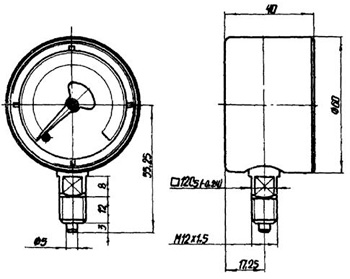 Рис.1. Чертеж манометра МТМ-1