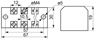 Рис.1. Чертеж колодки TB3504