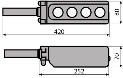 Рис.2. Габаритные размеры XAL-B3-4913К